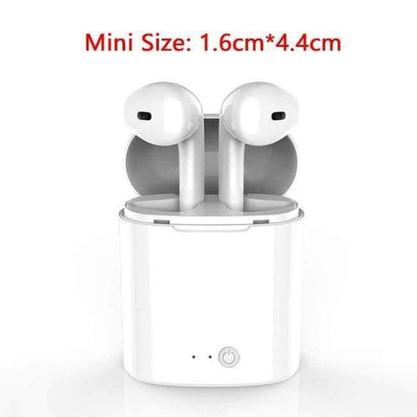 Planet Gates Mini White Wireless Earphone Bluetooth Earphones Pair In-Ear Earbuds Headphones Stereo Headset with Mic for All Smart Phone