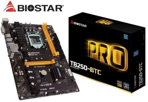 Planet Gates Mining Motherboard for BIOSTAR TB250-BTC 6PCIE GPU cards B250 LGA 1151 DDR4 TB250 ATX BTC 6 cards mainboard