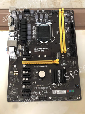 Planet Gates Mining Motherboard for BIOSTAR TB250-BTC 6PCIE GPU cards B250 LGA 1151 DDR4 TB250 ATX BTC 6 cards mainboard