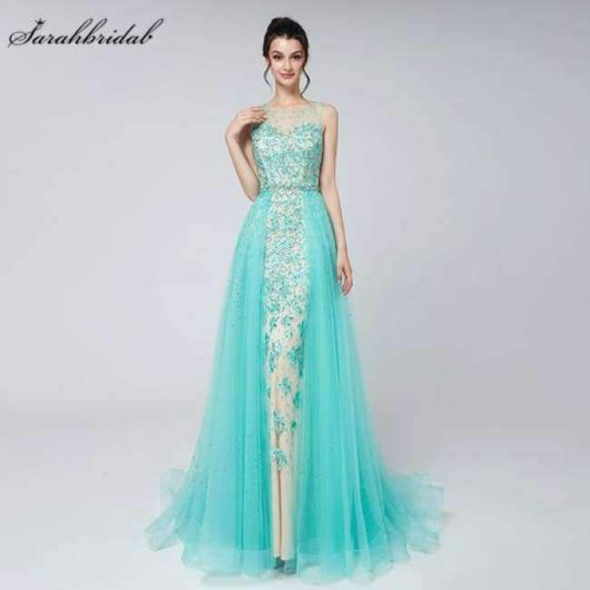 Planet Gates New Arrivals Long Elegant Luxury Blush Evening Dresses Tulle Beading Prom Gowns Actual Images LSX576