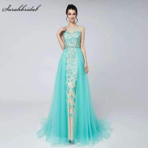 Planet Gates Mint as picture / 2 / China New Arrivals Long Elegant Luxury Blush Evening Dresses Tulle Beading Prom Gowns Actual Images LSX576