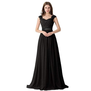 Planet Gates mint green / 16W New Long Evening Dresses Gray Chiffon A Line Beaded Lace Bodice Elegant See Through Back Vestido De Fiesta