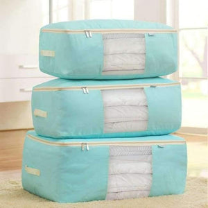 Planet Gates Mint Green / 70cmX50cmX30cm 1Pcs Clothing Wardrobe Organizer Bag Clothes Blanket Quilt Closet Box Bag Home Foldable Storage Organization Wash Moisture-proof