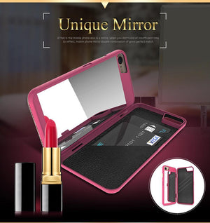 Planet Gates Mint Green / For iPhone 6 6s FLOVEME Mirror Case For iPhone 6 6s 7 Plus XS MAX XR Wallet+Card Slot Cover Makeup Phone Cases For Apple iPhone 8 X 7 Plus Coque