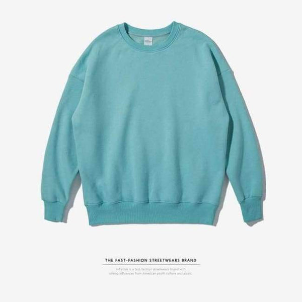 Planet Gates Mint green / L INFLATION 2017 Winter Mens Hip Hop Solid Color  Hoodies Velvet Fabrics Sweatshirts 12 Solid Color  Winter Men Sweatshirts 166W17