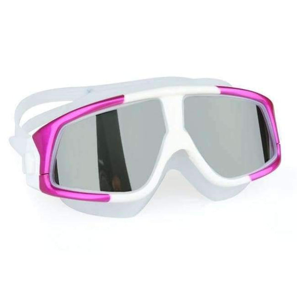 Planet Gates Mirror Rose White / China Swimming Goggles Comfortable Silicone Large Frame Swim Glasses Anti-Fog UV Men Women Swim Mask Waterproof