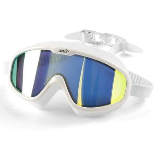 Planet Gates Mirror White Gold / China Swimming Goggles  Whole Shaped Lens Comfortable Silicone Large Frame Swimming Glasses for Men Women Adult