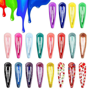 20pcs/lot Baby Girls Snap Hair Clip for Children Kids Hair Pins Color Glitter Hairpin Women Hair Accessories Cute Metal Barrette