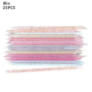 Planet Gates MIX 25PCS 25/50/100Pcs Reusable Crystal Stick Double End Nail Art Cuticle Pusher Cuticle Remover Tool Pedicure Care Nails Manicures Tools