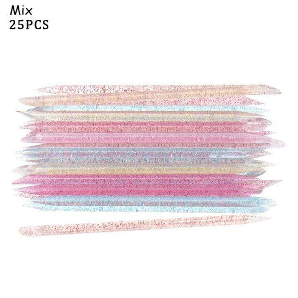 Planet Gates MIX 25PCS 25/50/100Pcs Reusable Crystal Stick Double End Nail Art Cuticle Pusher Cuticle Remover Tool Pedicure Care Nails Manicures Tools