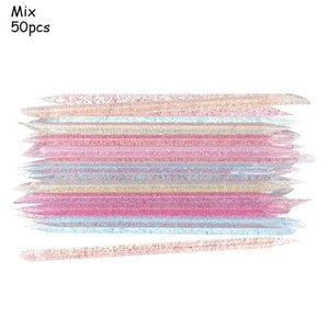 Planet Gates Mix 50Pcs 25/50/100Pcs Reusable Crystal Stick Double End Nail Art Cuticle Pusher Cuticle Remover Tool Pedicure Care Nails Manicures Tools