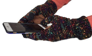 Planet Gates mix black / free size for adult Winter Gloves Women Fashion Knit Handschoenen Guantes Finger Touch Screen Gloves Men Mittens