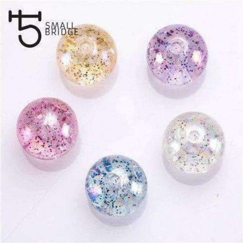 Planet Gates mix color / 10mm 20pcs 20mm Colorful Transparent Resin Glitter Beads for Making Jewelry Necklace Handmade Loose Round Resin Beads Wholesale P502