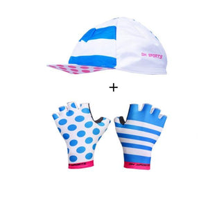 Planet Gates Mix012 / L Stylish Cycling Gloves Half Finger Men Women Sports Shockproof Bike Gloves GEL Racing Bicycle Gloves with Cycling Socks Cap Set