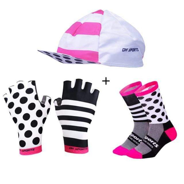 Planet Gates Mix021 / L Stylish Cycling Gloves Half Finger Men Women Sports Shockproof Bike Gloves GEL Racing Bicycle Gloves with Cycling Socks Cap Set