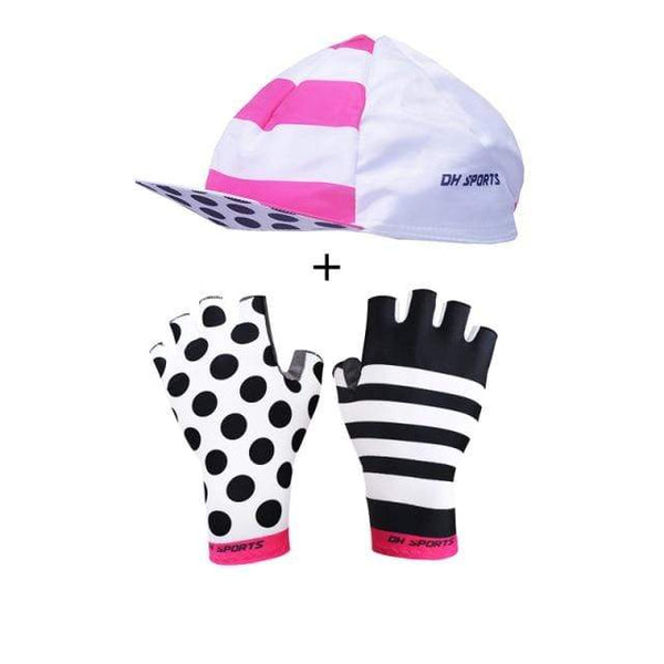 Planet Gates Mix022 / L Stylish Cycling Gloves Half Finger Men Women Sports Shockproof Bike Gloves GEL Racing Bicycle Gloves with Cycling Socks Cap Set