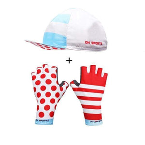 Planet Gates Mix042 / L Stylish Cycling Gloves Half Finger Men Women Sports Shockproof Bike Gloves GEL Racing Bicycle Gloves with Cycling Socks Cap Set