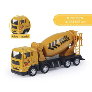 Planet Gates Mixer truck Alloy Engineering Vehicle Dump Truck Excavator Assembly Diecast Model Simulation Construction Cars Toys for Boys Children Gifts