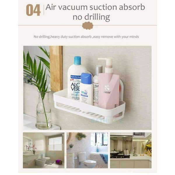 Planet Gates MJY007-WHITE Bathroom Accessories Corner Rack Shower Caddy Shelf  Bathroom Shampoo Holder With Suction Cup Super-big Size Shower Storage Rack