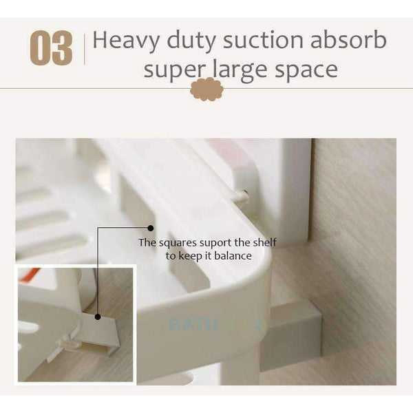 Planet Gates MJY007-WHITE Bathroom Accessories Corner Rack Shower Caddy Shelf  Bathroom Shampoo Holder With Suction Cup Super-big Size Shower Storage Rack