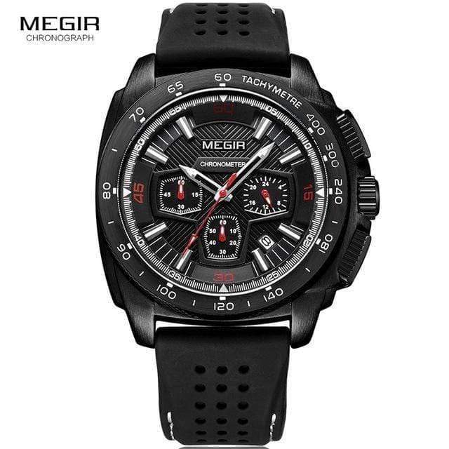 Planet Gates Mens Chronograph Sport Watches with Quartz Movement Rubber Band Luminous Wristwatch for Man Boys 2056G-1N0