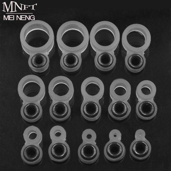 Planet Gates MNFT 2sets (28PCS) Fishing Rod Wire Ring Ceramics Eye DIY Fish Line Guide Silicone Ring Different Size 1-14#