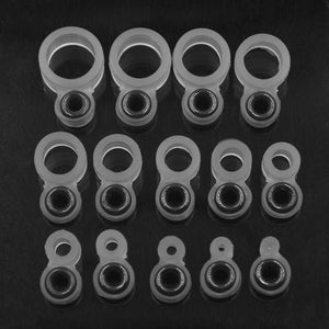 Planet Gates MNFT 2sets (28PCS) Fishing Rod Wire Ring Ceramics Eye DIY Fish Line Guide Silicone Ring Different Size 1-14#