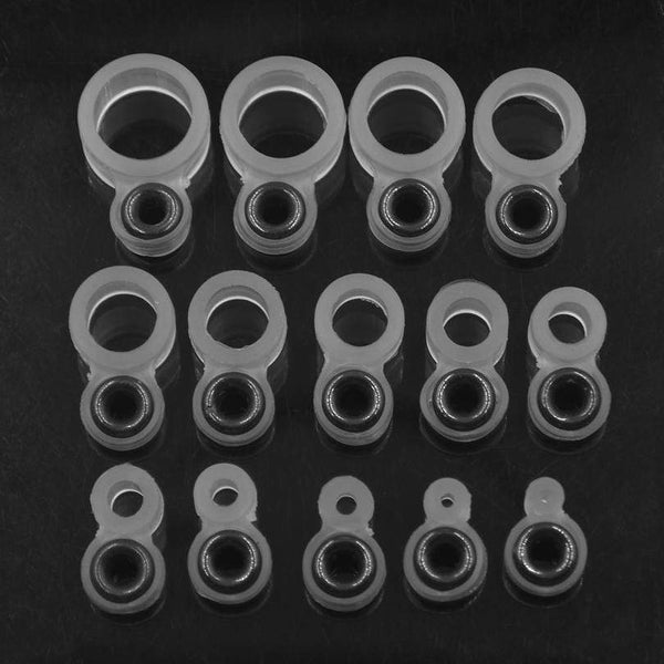 Planet Gates MNFT 2sets (28PCS) Fishing Rod Wire Ring Ceramics Eye DIY Fish Line Guide Silicone Ring Different Size 1-14#