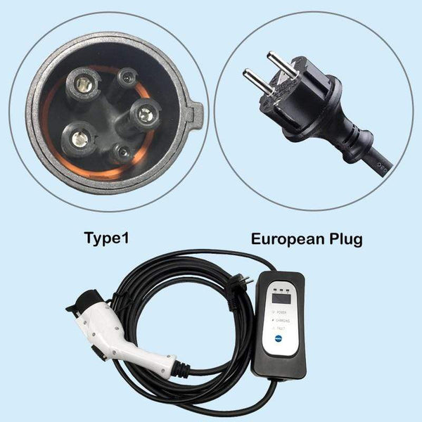 Planet Gates Mobile Fast Charger Home Wallbox Use EV Charging Cable 16A 13A 10A 8A Adjustable Electrica Car use