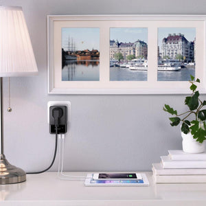 Planet Gates Mobile Phone Charger 4 Port Smart Wall Charger USB Portable Travel Charge With Built-in EU Socket for Xiaomi iPhone Huawei