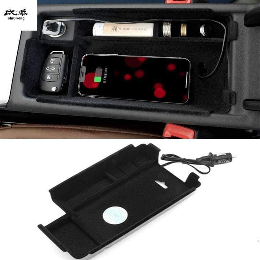 Planet Gates Mobile phone wireless charging Central armrest storage box Car Accessories For AUDI A4 B9 2017 2018 / A5 2017-2018