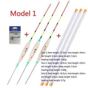 Planet Gates Model 1 3pcs/lot Shallow Water Fishing Floats Balsa Bobber+3pcs float tubes+1 Bag Fishing hooks Fresh Water Buoy Fishing Tackles Tools