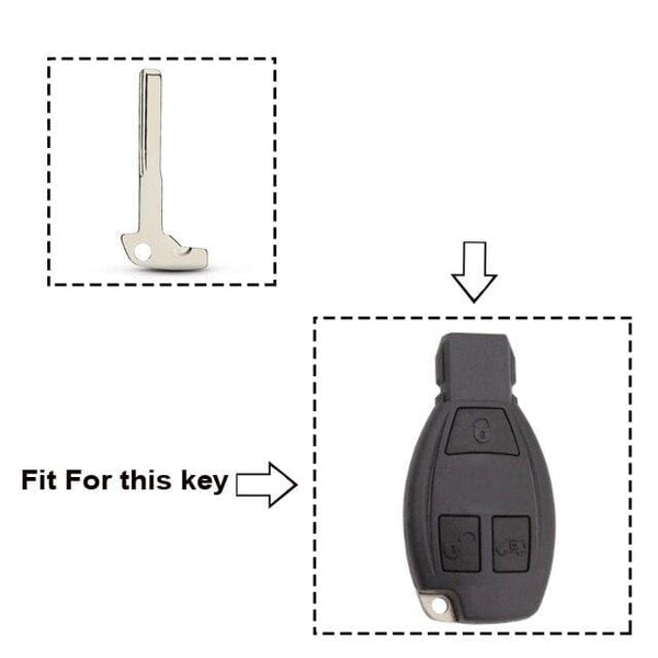 Planet Gates Model 1 Blank Remote Key Replacement Uncut Blade Insert For Mercedes Benz BGA Smart Chrome Car Uncut Key Blade