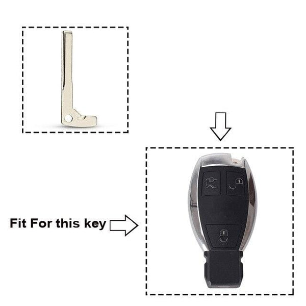 Planet Gates Model 2 Replacement Smart Key Blank For Mercedes Benz 2008 A E S G CLK SLK ML Class W220 Smart Chrome Uncut Key Blade Insert