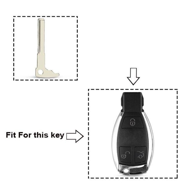 Planet Gates Model 3 Blank Remote Key Replacement Uncut Blade Insert For Mercedes Benz BGA Smart Chrome Car Uncut Key Blade