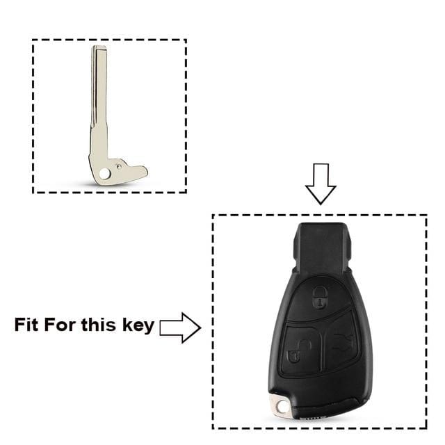 Planet Gates Blank Remote Key Replacement Uncut Blade Insert For Mercedes Benz BGA Smart Chrome Car Uncut Key Blade