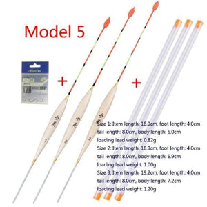 Planet Gates Model 5 3pcs/lot Shallow Water Fishing Floats Balsa Bobber+3pcs float tubes+1 Bag Fishing hooks Fresh Water Buoy Fishing Tackles Tools