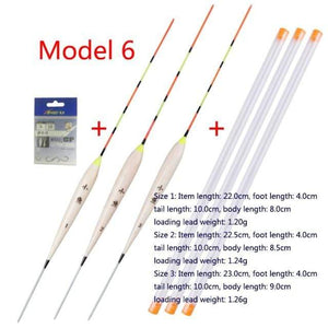 Planet Gates Model 6 3pcs/lot Shallow Water Fishing Floats Balsa Bobber+3pcs float tubes+1 Bag Fishing hooks Fresh Water Buoy Fishing Tackles Tools