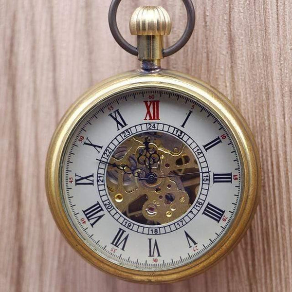 Planet Gates model A London Pocket & fob Watches Mechanical Watch Hand Wind Skeleton Mens Pocket Watch With Chain Xmas Gift Box