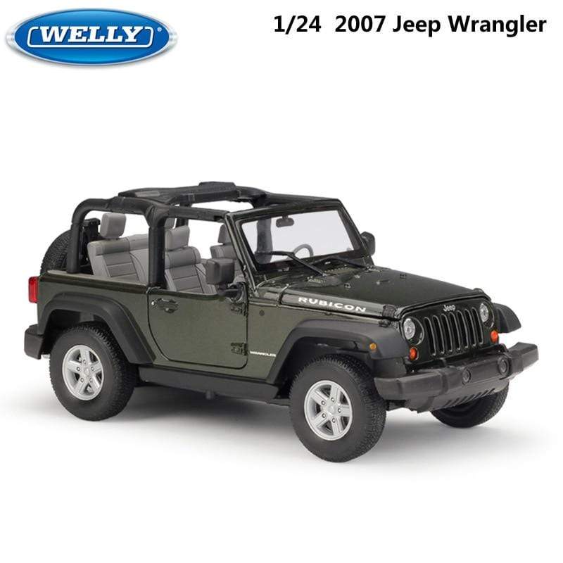 Planet Gates Model Car 1:24 Scale 2007 Jeep Wrangler Diecast Car Simulator Alloy Off-Road Metal Classic Toy Car For Kid Gift Collection