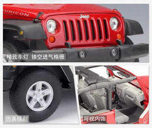 Planet Gates Model Car 1:24 Scale 2007 Jeep Wrangler Diecast Car Simulator Alloy Off-Road Metal Classic Toy Car For Kid Gift Collection