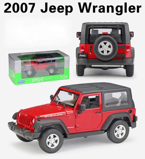 Planet Gates Model Car 1:24 Scale 2007 Jeep Wrangler Diecast Car Simulator Alloy Off-Road Metal Classic Toy Car For Kid Gift Collection