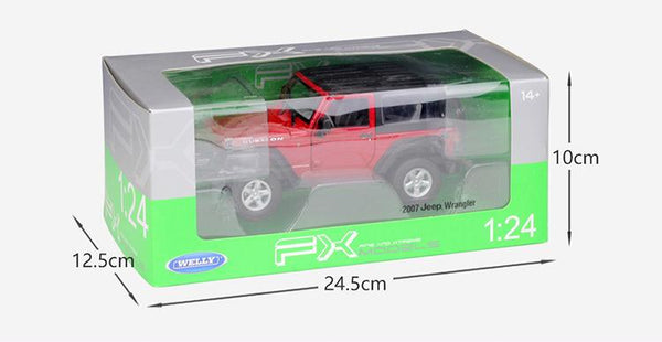Planet Gates Model Car 1:24 Scale 2007 Jeep Wrangler Diecast Car Simulator Alloy Off-Road Metal Classic Toy Car For Kid Gift Collection