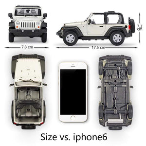Planet Gates Model Car 1:24 Scale 2007 Jeep Wrangler Diecast Car Simulator Alloy Off-Road Metal Classic Toy Car For Kid Gift Collection