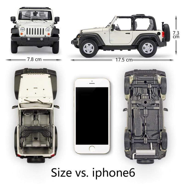 Planet Gates Model Car 1:24 Scale 2007 Jeep Wrangler Diecast Car Simulator Alloy Off-Road Metal Classic Toy Car For Kid Gift Collection