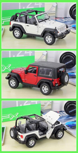 Planet Gates Model Car 1:24 Scale 2007 Jeep Wrangler Diecast Car Simulator Alloy Off-Road Metal Classic Toy Car For Kid Gift Collection