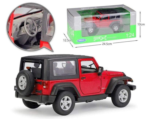 Planet Gates Model Car 1:24 Scale 2007 Jeep Wrangler Diecast Car Simulator Alloy Off-Road Metal Classic Toy Car For Kid Gift Collection