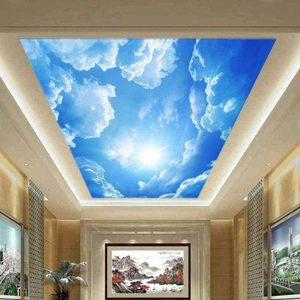 Planet Gates Modern 3D Photo Wallpaper Blue Sky And White Clouds Wall Papers Home Interior Decor Living Room Ceiling Lobby Mural Wallpaper