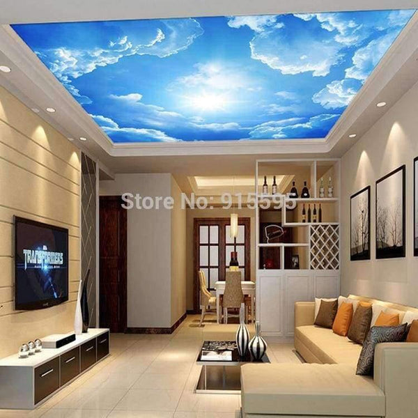 Planet Gates Modern 3D Photo Wallpaper Blue Sky And White Clouds Wall Papers Home Interior Decor Living Room Ceiling Lobby Mural Wallpaper