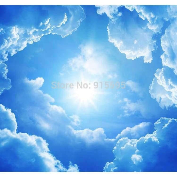 Planet Gates Modern 3D Photo Wallpaper Blue Sky And White Clouds Wall Papers Home Interior Decor Living Room Ceiling Lobby Mural Wallpaper